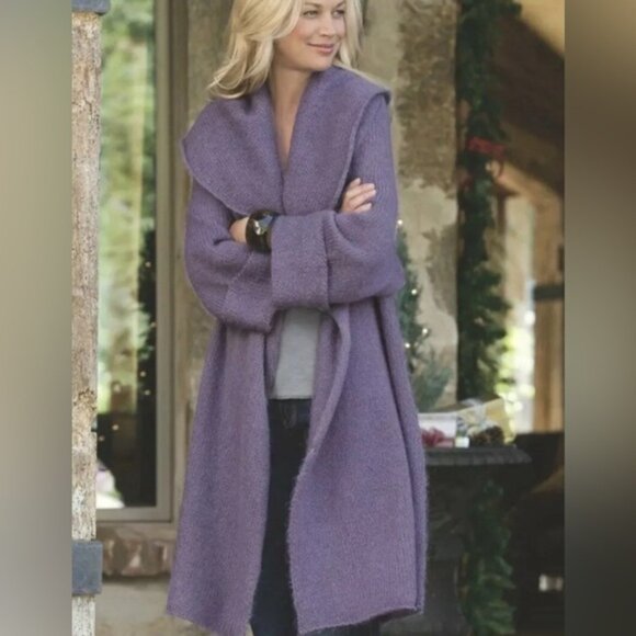 Soft Surroundings WOOL MOHAIR Blend Telluride Topper Duster Knit Cardigan LARGE‎ - Picture 2 of 16